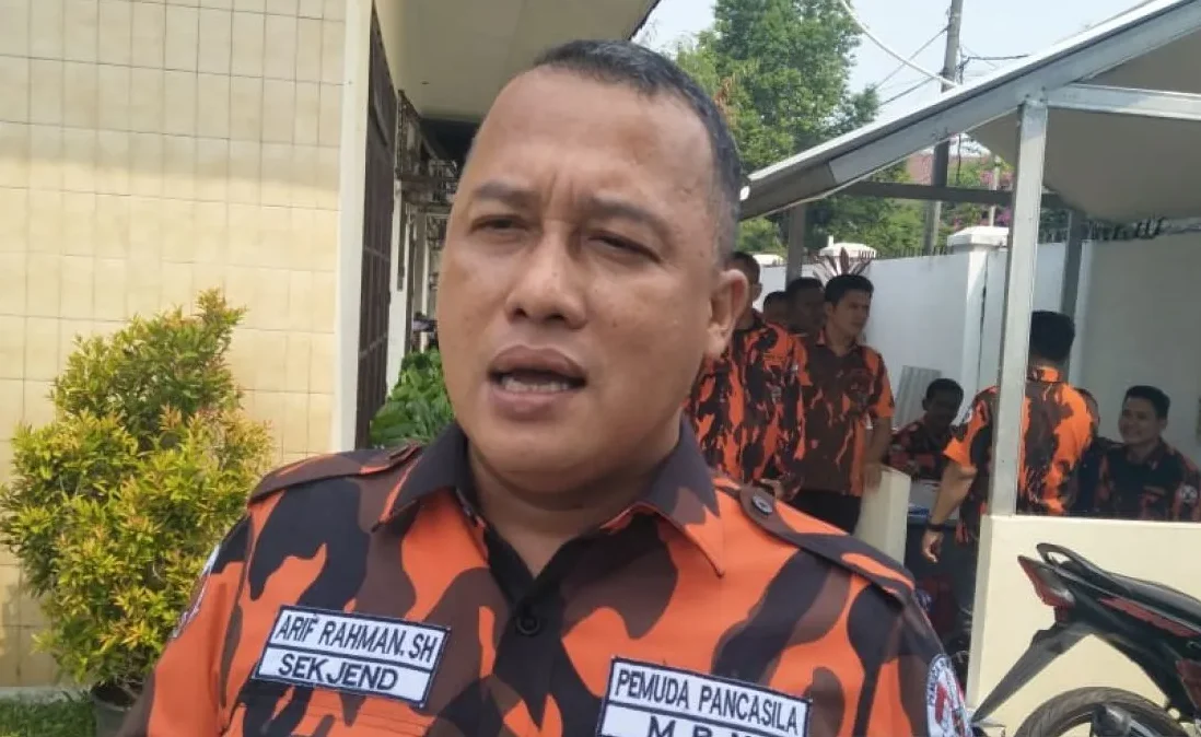 Image Credit Istimewa - Sekretaris Jendral MPN Pemuda Pancasila Arif Rahman, saat menjawab pertanyaan wartawan di Sekretariat Majelis Pimpinan Nasional (MPN) Pemuda Pancasila, Jalan Pejaten Barat, Nomor 30, Jakarta Barat, Senin (1/7/2019).