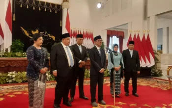 Image Credit Celvin Moniaga Sipahutar/Beritasatu - Mendiktisaintek Brian Yuliarto memberi keterangan pers seusai dilantik oleh Presiden Prabowo Subianto di Istana Negara, Jakarta, Rabu (19/2/2025).