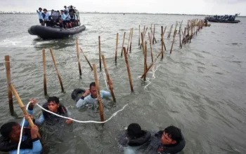 Image Credit Muhammad Iqbal/Antara - Ilustrasi - Pasukan Komando Pasukan Katak (Kopaska) TNI-AL membongkar pagar laut di kawasan Pantai Tanjung Pasir, Kabupaten Tangerang, Banten, Rabu (22/1/2025).