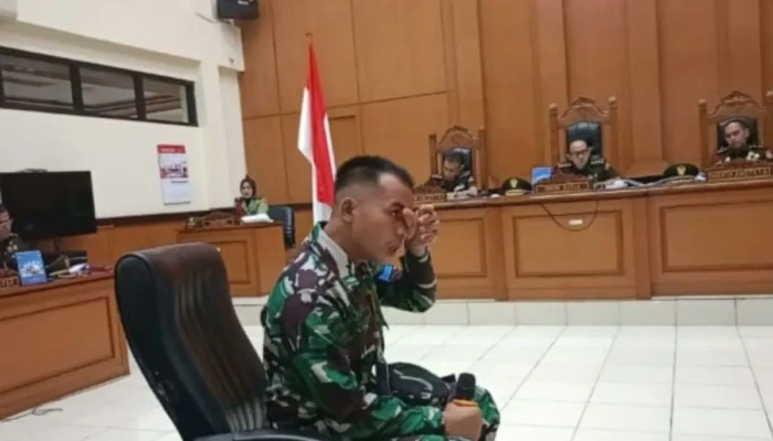 Terdakwa Anggota TNI AL Menangis dan Menyesali Penembakan Bos Rental Mobil