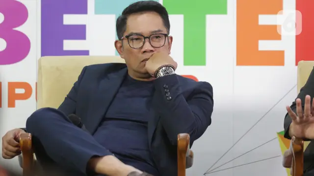 Ridwan Kamil saat menghadiri acara Climate Talk, Bisnis Karbon, Solusi Atau Perangkap Bagi Indonesia di gedung KLY Jakarta, Rabu 26 Februari 2025. (Liputan6/Helmi Fithriansyah)