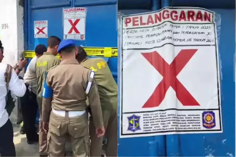 Kronologi Pemerintah Kota Surabaya segel UD Sentoso Seal. (TikTok)