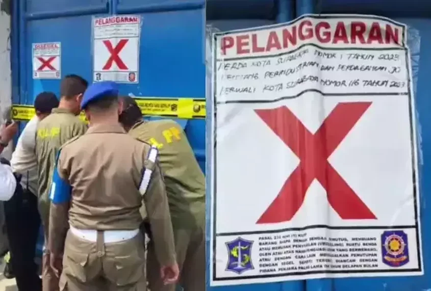 Kronologi Pemerintah Kota Surabaya segel UD Sentoso Seal. (Beritasatu/TikTok)