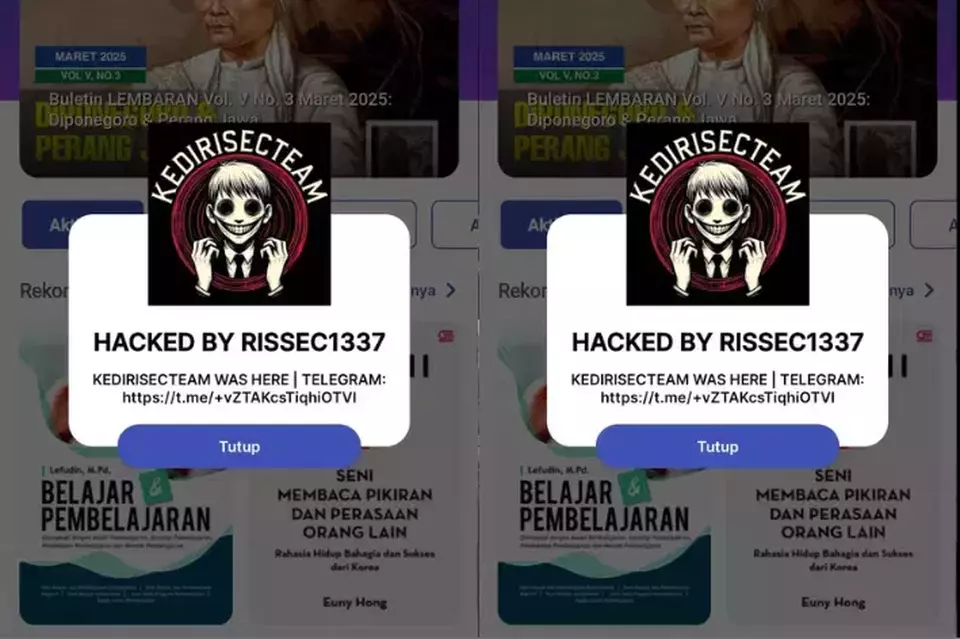 Aplikasi iPusnas diretas dengan pesan kritik terhadap kondisi Indonesia. (Istimewa)