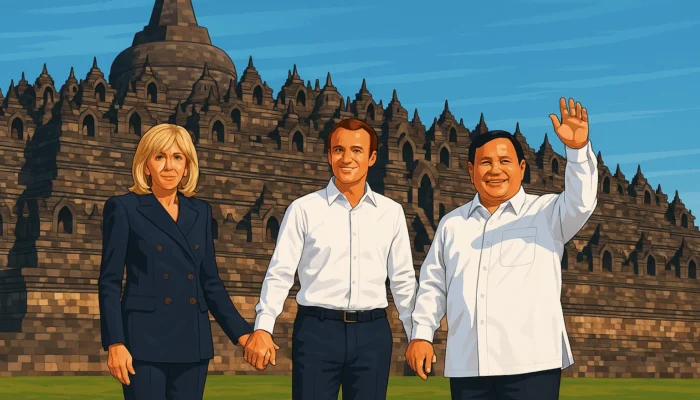 Keakraban Prabowo dan Macron di Candi Borobudur: Momen Hangat di Tengah Diplomasi