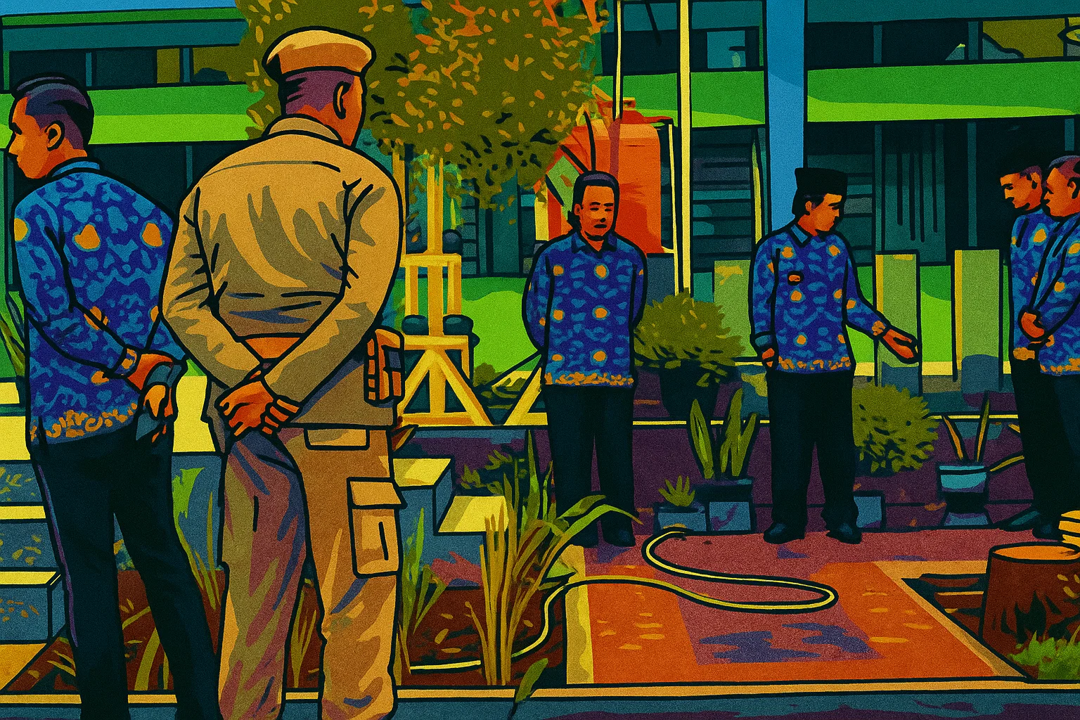 Ilustrasi -Walikota Cirebon Effendi Edo (peci hitam) saat mengunjungi SMPN 4 Kota Cirebon, Selasa pagi, 17 Juni 2025.