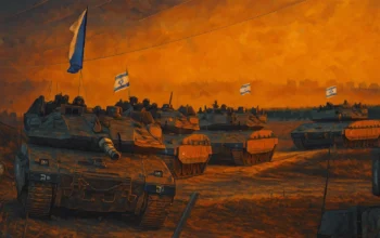 Ilustrasi - Tank-tank Israel bergerak menuju Jalur Gaza..