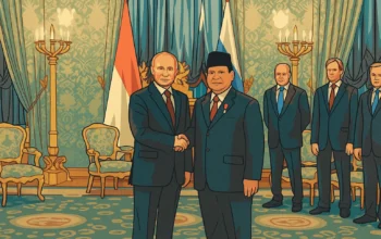 Ilustrasi - Presiden Rusia Vladimir Putin dan Prabowo Subianto, saat masih menjabat sebagai menteri pertahanan Republik Indonesia, bertemu di Moskow pada 31 Juli 2024.