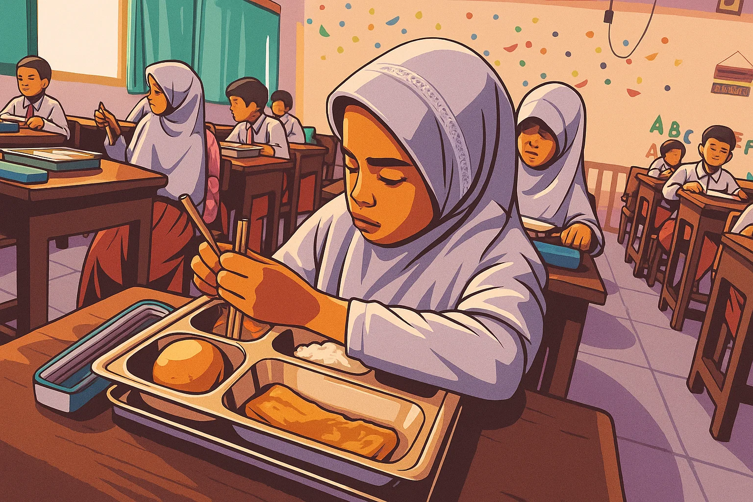 Ilustrasi - program makan bergizi gratis (MBG).