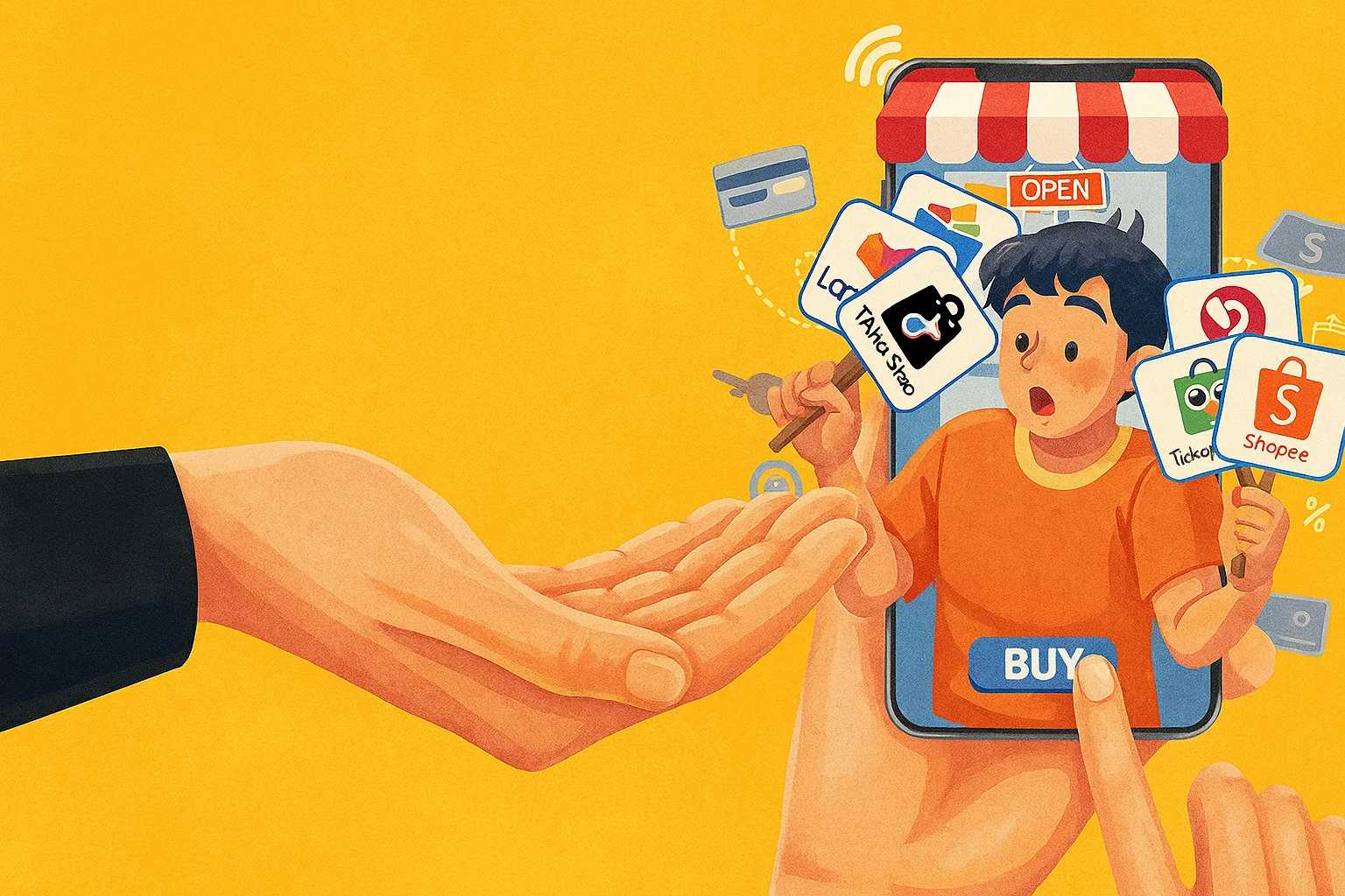 Ilustrasi - Penjual di TikTok Shop hingga Shopee Cs Bakal Dipungut Pajak.