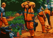 Ilustrasi - Petugas penanganan prasarana dan sarana umum (PPSU) Kelurahan Cipinang Besar Selatan saat menyelesaikan pembuatan taman di Jalan DI Panjaitan, Jakarta Timur, Rabu (14/12/2022).