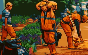 Ilustrasi - Petugas penanganan prasarana dan sarana umum (PPSU) Kelurahan Cipinang Besar Selatan saat menyelesaikan pembuatan taman di Jalan DI Panjaitan, Jakarta Timur, Rabu (14/12/2022).