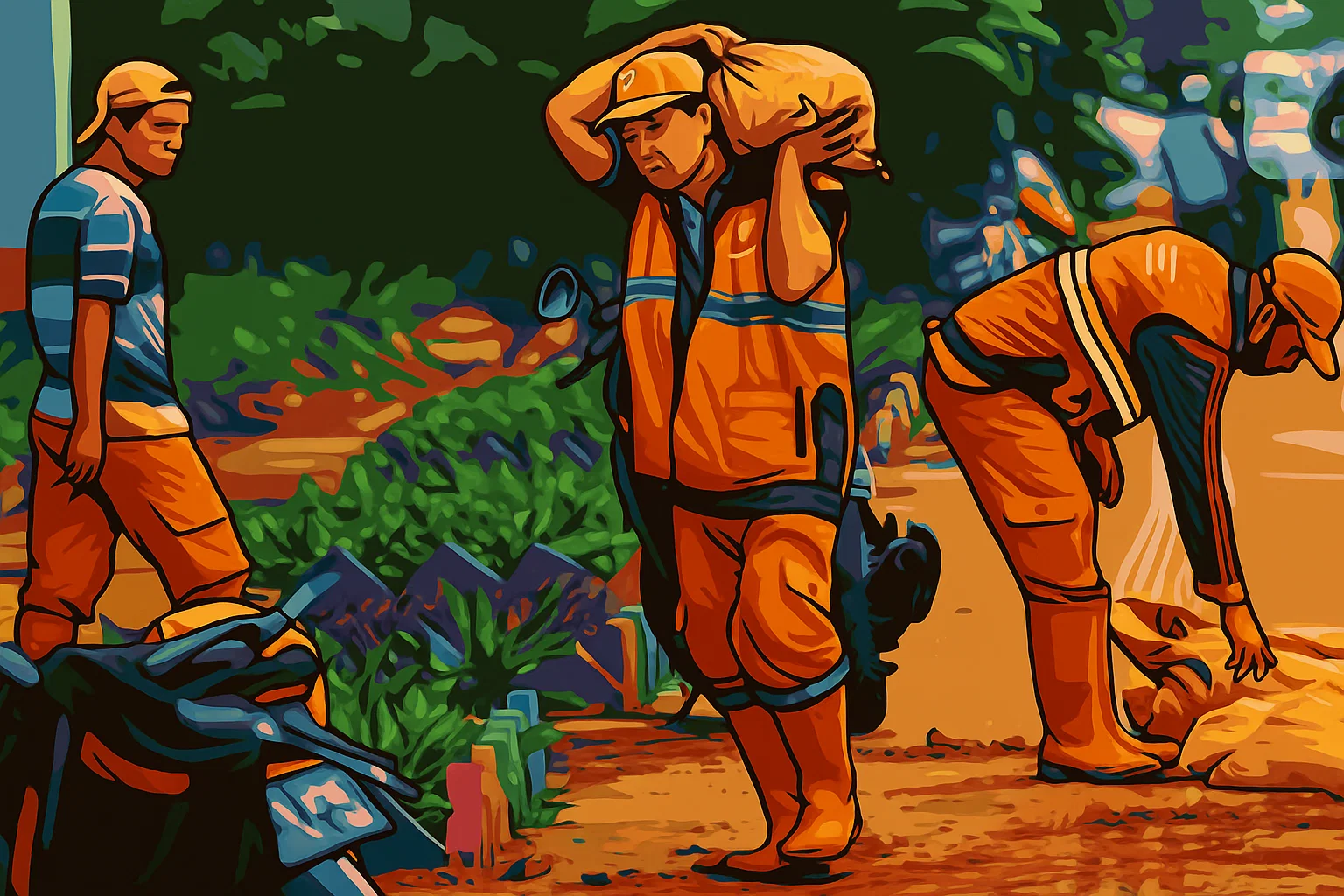 Ilustrasi - Petugas penanganan prasarana dan sarana umum (PPSU) Kelurahan Cipinang Besar Selatan saat menyelesaikan pembuatan taman di Jalan DI Panjaitan, Jakarta Timur, Rabu (14/12/2022).