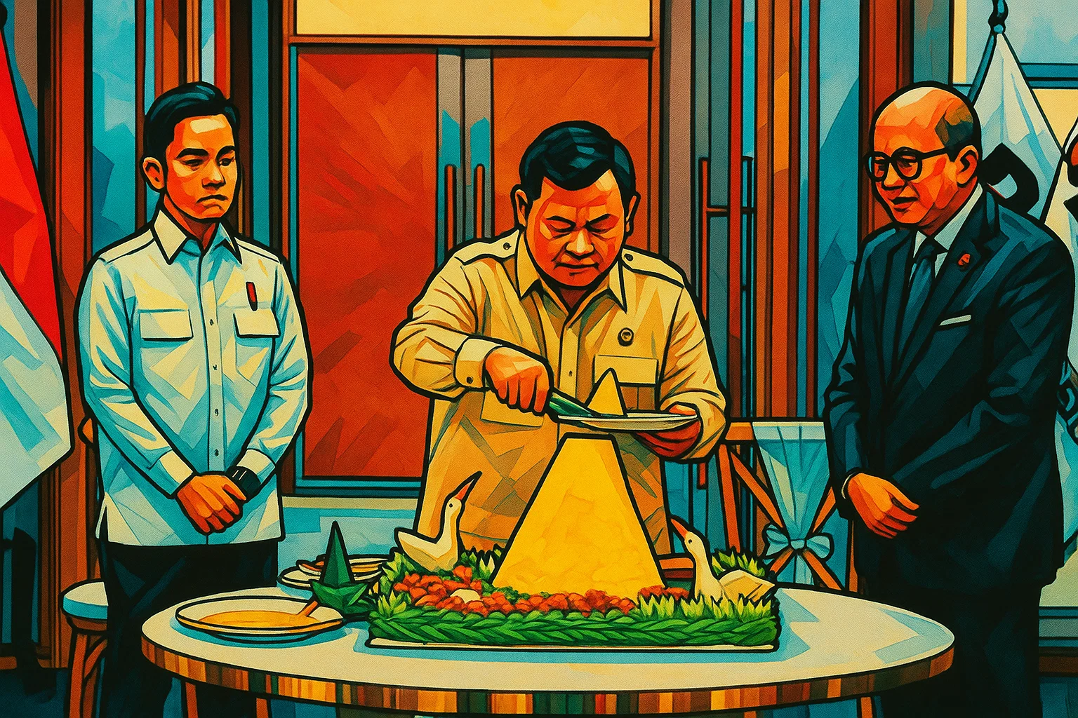 Ilustrasi - Presiden Prabowo Subianto meresmikan kantor baru BPI Danantara dengan memotong tumpeng di Wisma Danantara, Jalan Gatot Subroto, Jakarta Selatan, Senin, 30 Juni 2025.