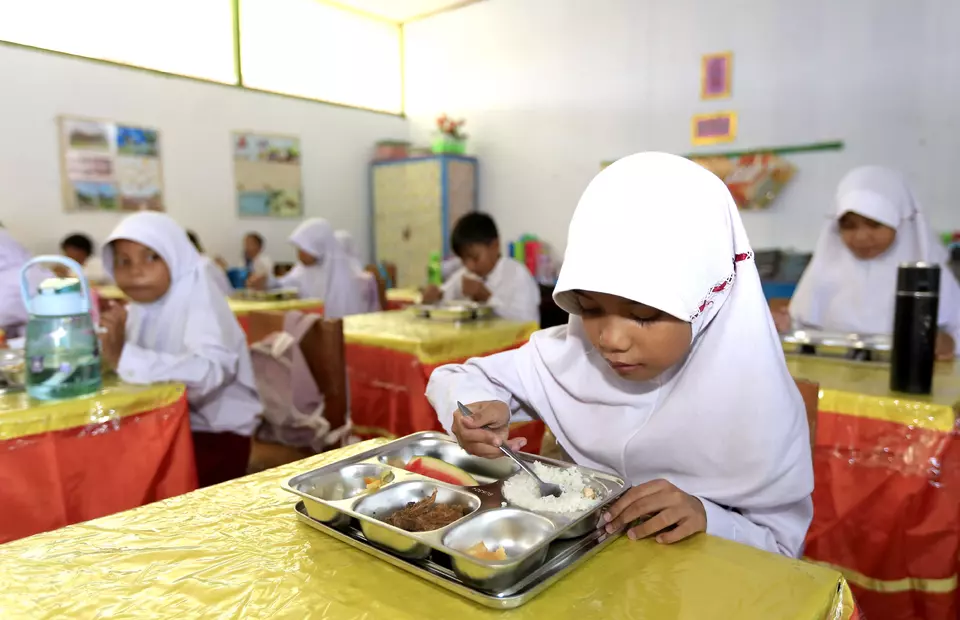 Ilustrasi makan bergizi gratis (MBG). (Antara/Adiwinata Solihin)