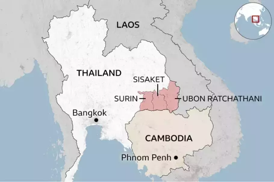 Lokasi sengketa Thailand dan Kamboja. - (AP Photo)