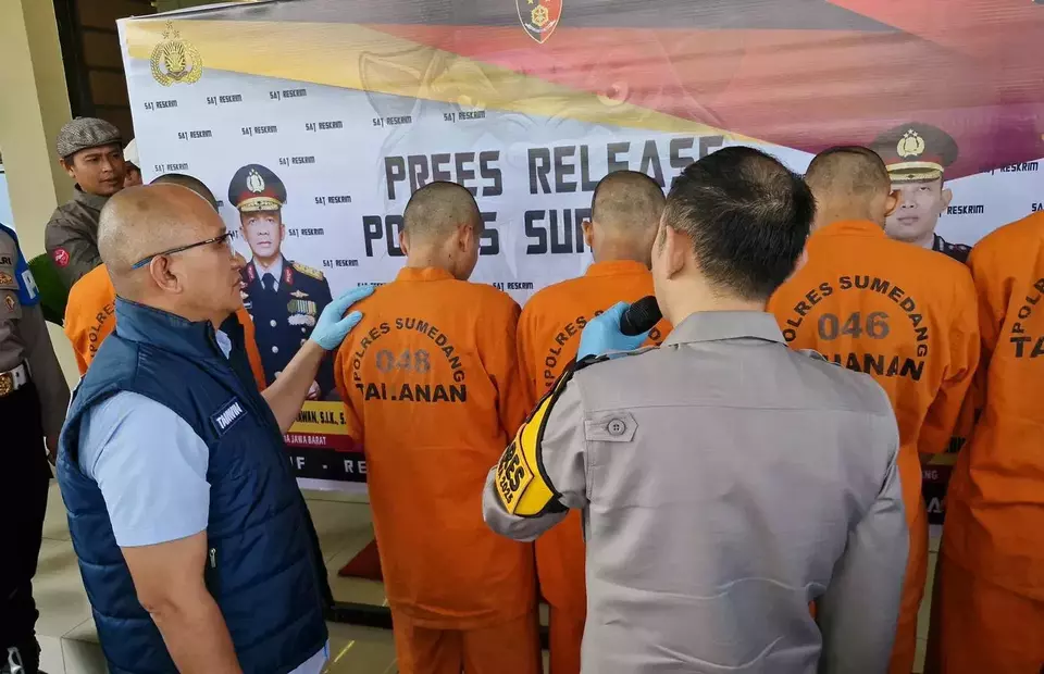 Lima orang tersangka kasus pencurian dengan kekerasan dan kendaraan bermotor berhasil diringkus oleh jajaran Polres Sumedang. (Istimewa)