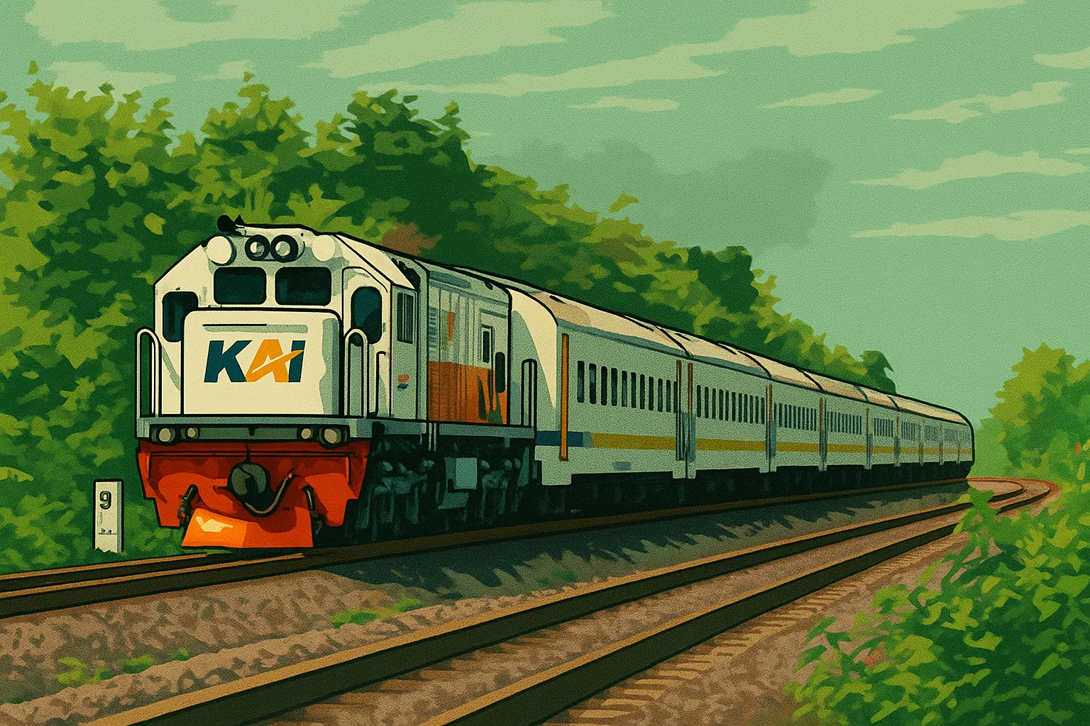 Ilustrasi - Rangkaian kereta api indonesia.