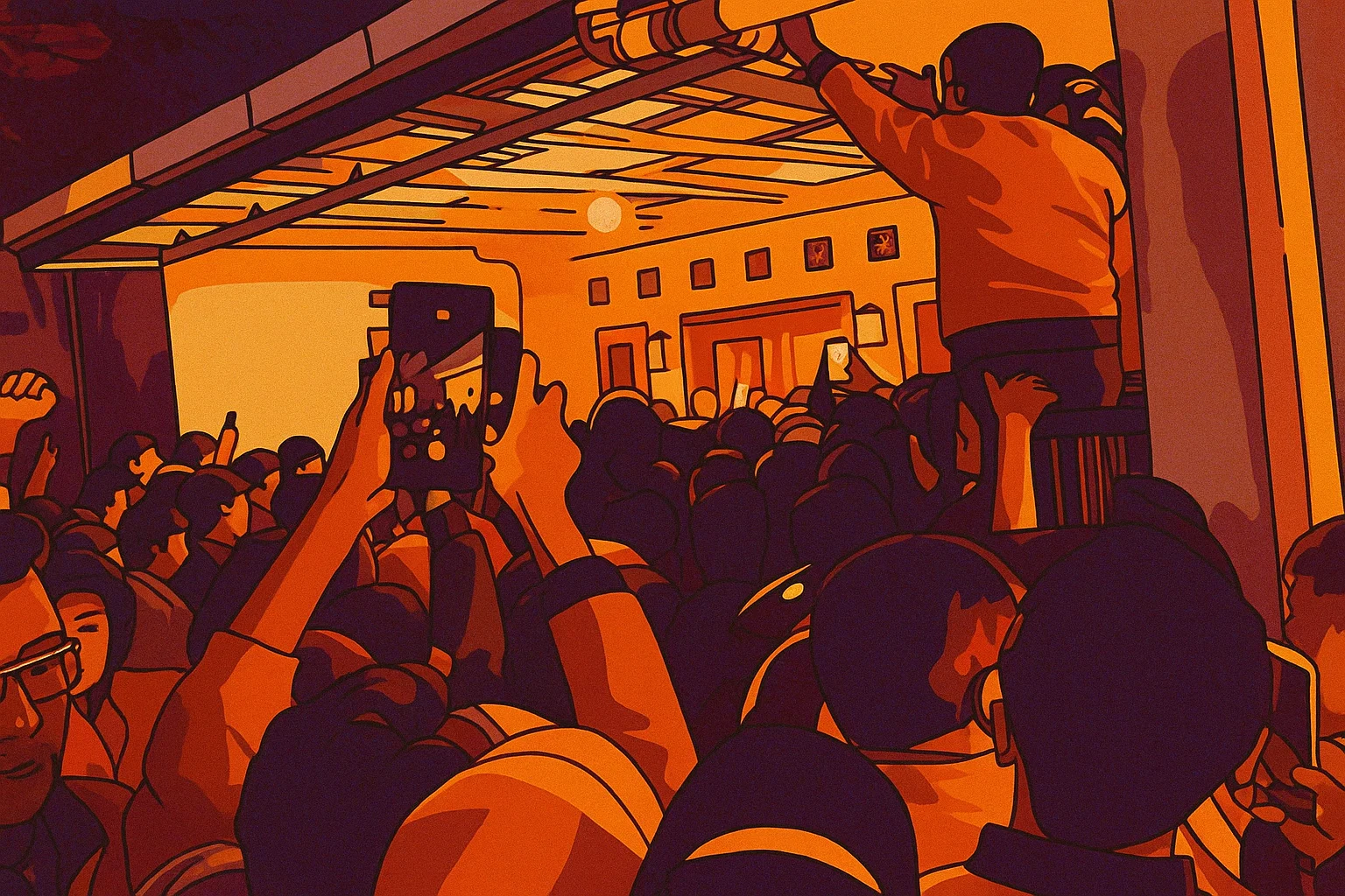 Ilustrasi - Para pengemudi atau driver Shopee Food menggeruduk kediaman TTW yang menganiaya rekan mereka di Godean, Sleman Yogyakarta.