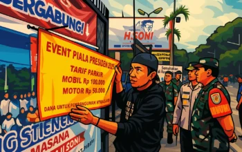Ilustrasi - Kapolresta Bandung Kombes Pol Aldi Subartono bersama Dandim 0624 Letkol Inf Tinton Amin Putra menindak lokasi parkir liar bertarif Rp 100.000 di depan Stadion SJH saat Piala Presiden 2025, Minggu 6 Juli 2025.