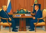Ilustrasi - Presiden Rusia Vladimir Putin dan Roman Starovoit (kanan). (AP/DOK)