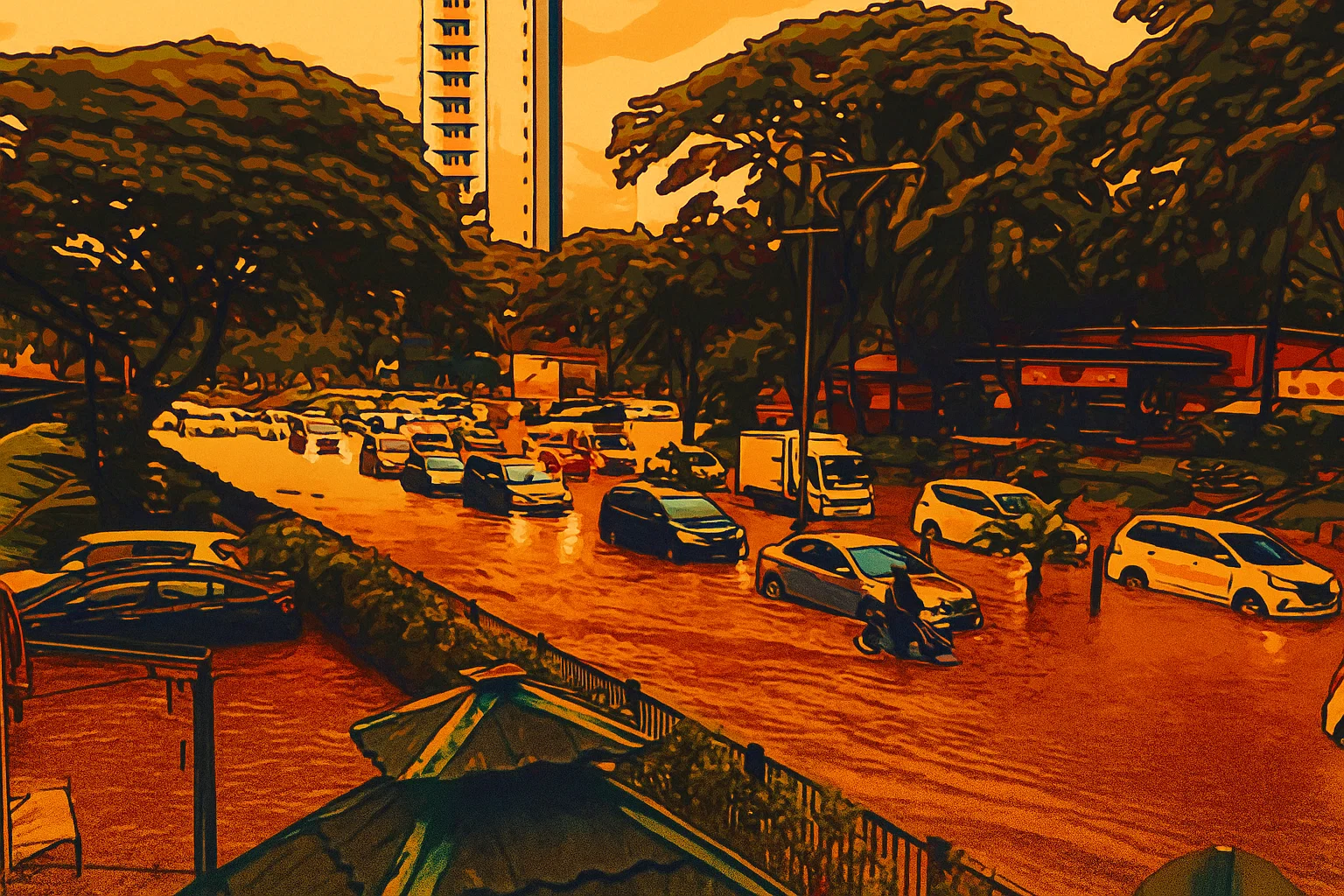 Ilustrasi - Kawasan elite Lippo Karawaci di Kelapa Dua, Kabupaten Tangerang, sempat tergenang banjir hingga 50 cm pada Selasa (13/11/2018) siang.