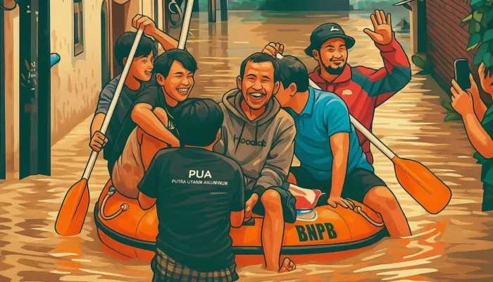Kali Bekasi Meluap, Banjir Capai 2 Meter di Margahayu Bekasi Timur