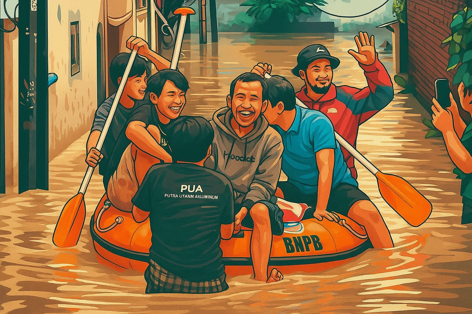 Ilustrasi - Luapan Kali Bekasi rendam 70 rumah di Margahayu, Bekasi Timur, pada Selasa 8 Juli 2025.