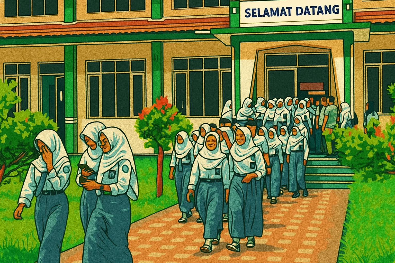 Ilustrasi- Siswa SMAN 7 Kota Cirebon usai menggelar aksi di sekolahnya saat pertama kali kasus PIP terbongkar.