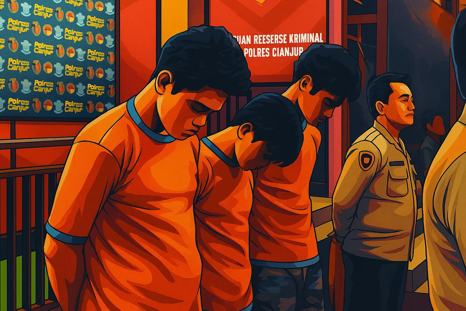 Ilustrasi - Polisi menangkap tiga pelaku dan mengamankan barang bukti senjata tajam dalam bentrok di Cianjur.