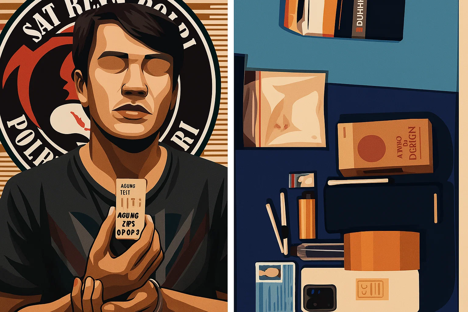 Ilustrasi - AS alias Alang, seorang pengedar narkoba jenis sabu asal Jagasatru Kota Cirebon usai ditangkap polisi.