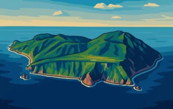 Ilustrasi - Pulau Akuseki di Kepulauan Tokara, Jepang selatan, Jumat, yang diguncang gempa.