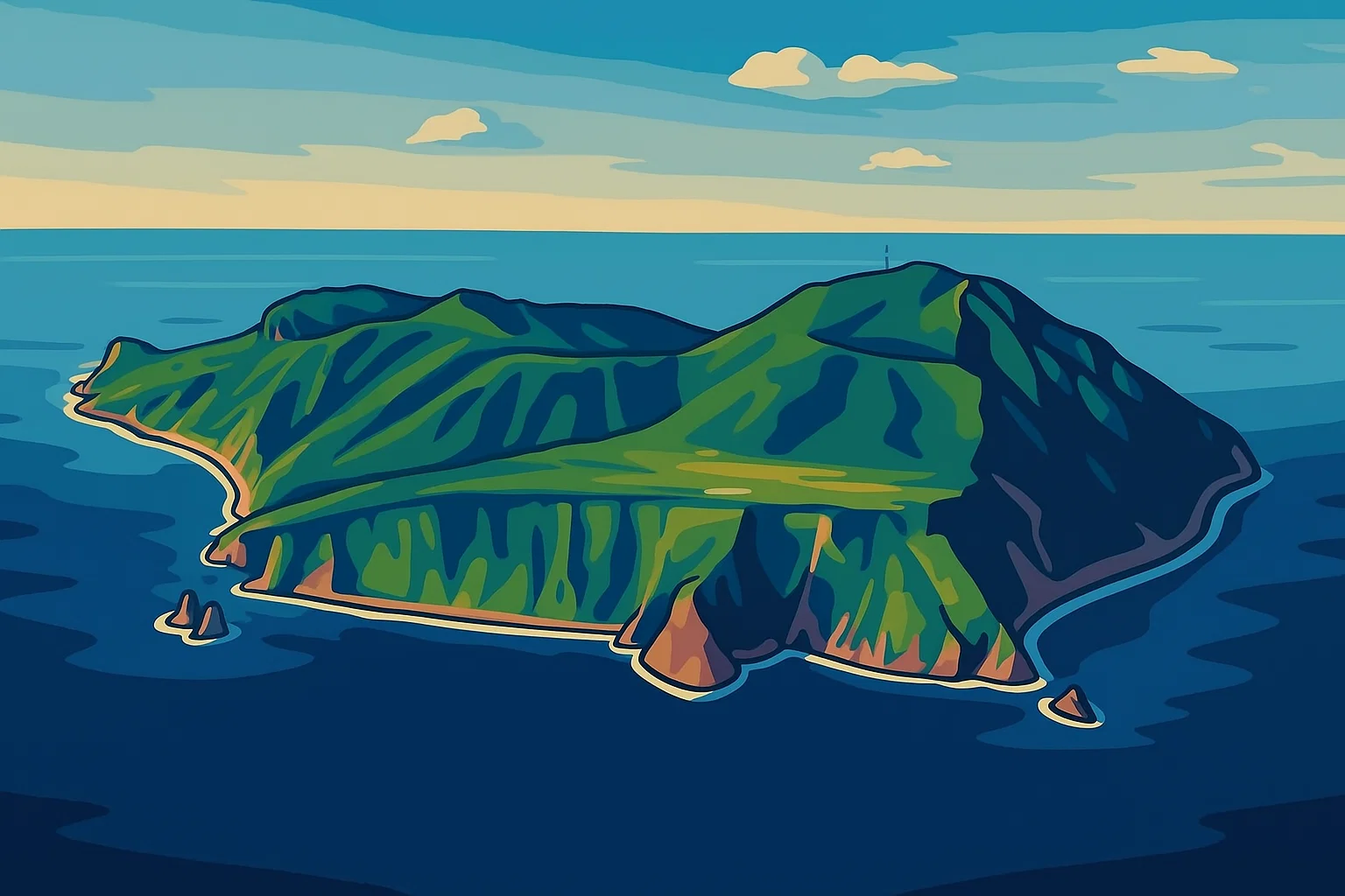 Ilustrasi - Pulau Akuseki di Kepulauan Tokara, Jepang selatan, Jumat, yang diguncang gempa.