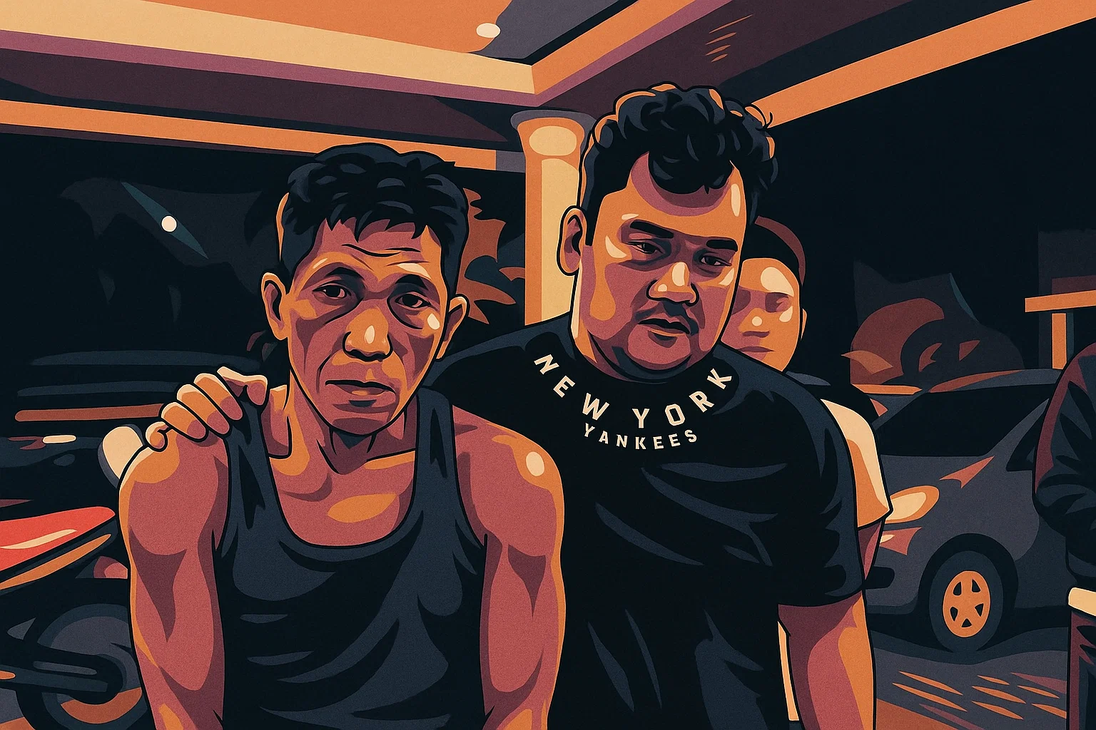 Ilustrasi - BY (kiri) ditangkap polisi karena membacok hingga tewas Ahmad di Kecamatan Padang Ratu, Kabupaten Lampung Tengah, Lampung.
