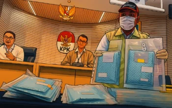 Ilustrasi - Plt Deputi Penindakan dan Eksekusi KPK Asep Guntur Rahayu (kiri) bersama Juru Bicara KPK Budi Prasetyo (tengah) menyaksikan petugas KPK menunjukkan barang bukti kasus dugaan korupsi pengadaan mesin electronic data capture (EDC) Bank Rakyat Indonesia (BRI) tahun 2020-2024 saat rilis pengungkapan perkara di Gedung Merah Putih KPK, Jakarta, Rabu (9/7/2025).