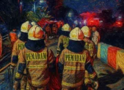 Ilustrasi - Petugas damkar saat menangani kebakaran rumah di permukiman padat penduduk Jalan Kerja Bhakti, Kelurahan Makasar, Jakarta Timur, Minggu (13/7/2025) malam.