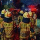 Ilustrasi - Petugas damkar saat menangani kebakaran rumah di permukiman padat penduduk Jalan Kerja Bhakti, Kelurahan Makasar, Jakarta Timur, Minggu (13/7/2025) malam.