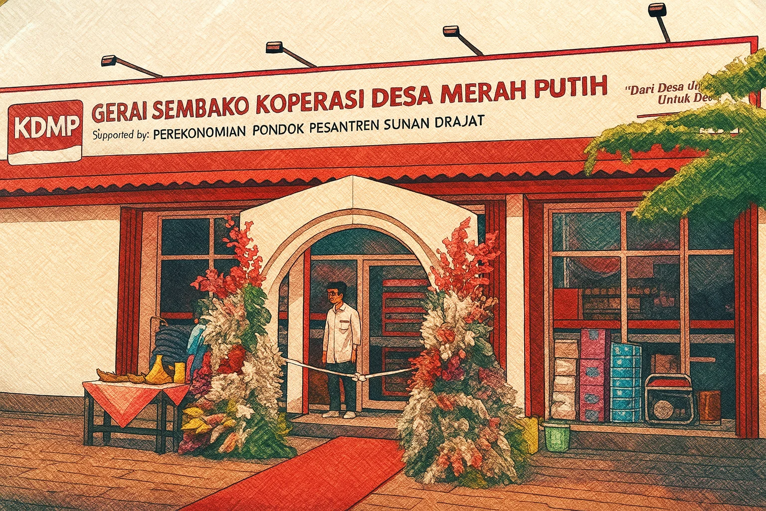 Ilustrasi - Pembukaan Gerai Sembako Kopdes Merah Putih di Desa Dapet, Kecamatan Balongpanggang, Kabupaten Gresik.