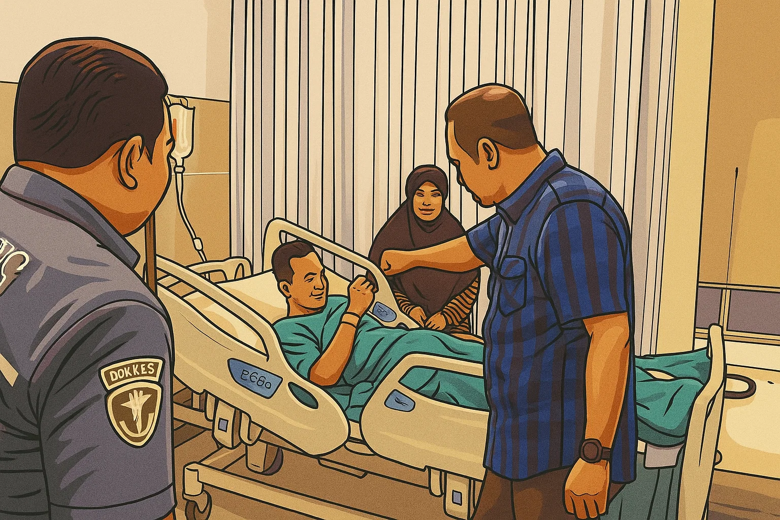 Ilustrasi - Aipda Darussalam menjalani perawatan intensif akibat luka bacokan di lengan kiri setelah diserang geng motor saat membubarkan aksi tawuran di wilayah Ligung, Kabupaten Majalengka.