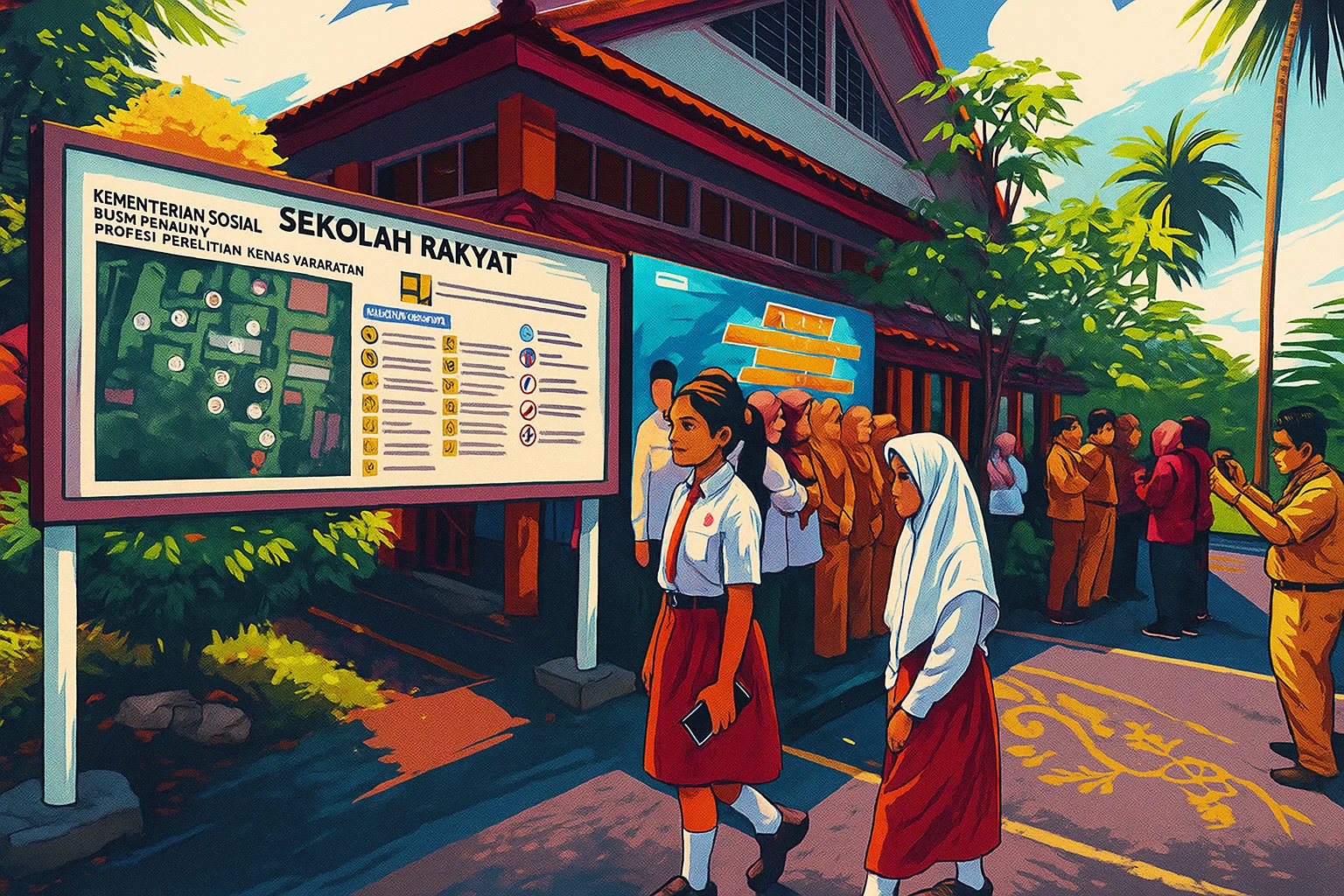 Ilustrasi - Bupati Banyuwangi Ipuk Fiestiandani memberikan motifasi kepada para siswa sekolah rakyat yang baru pertama kali masuk sekolah.