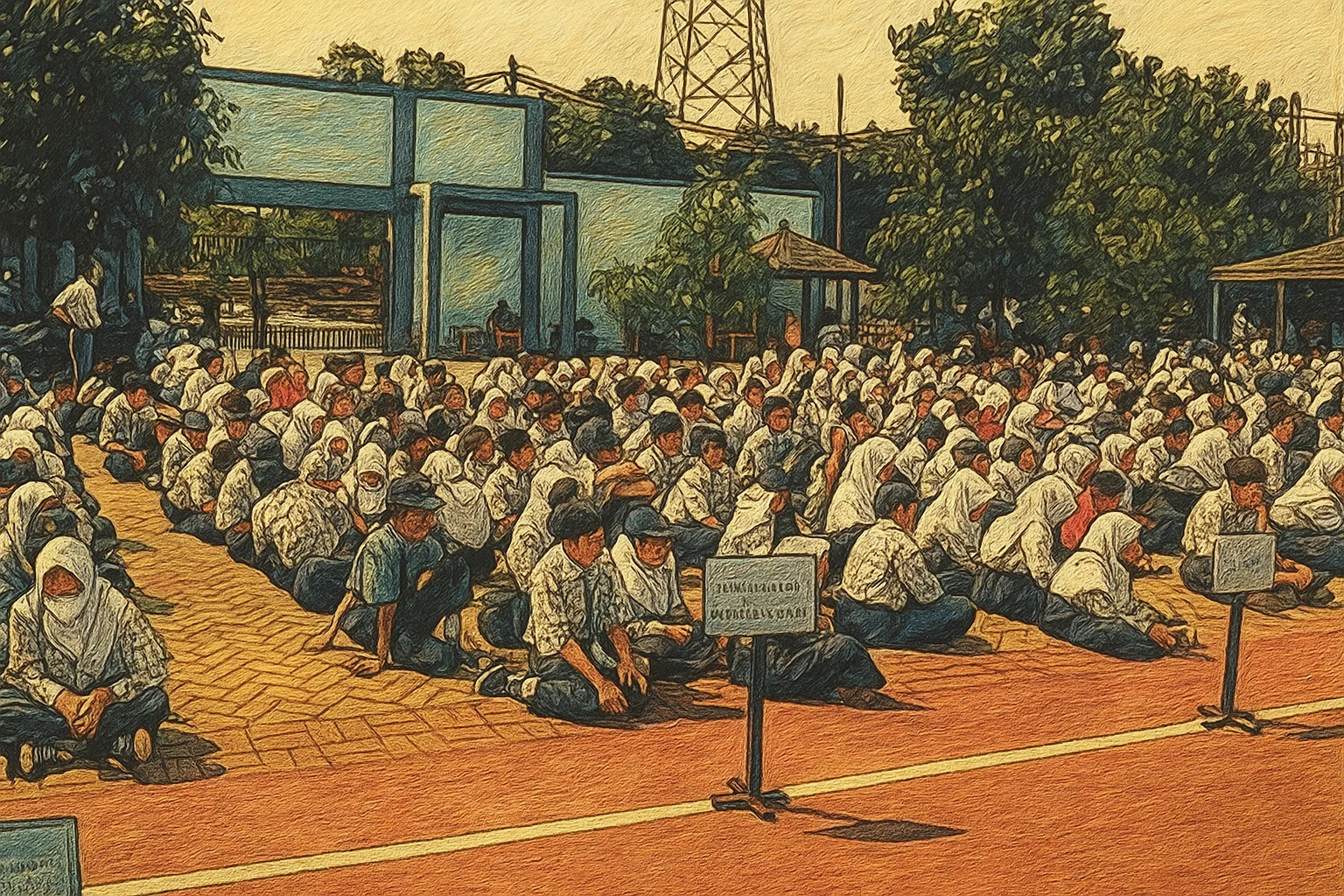 Ilustrasi - Siswa Baru Kelas 10 SMPN 8 Kota Tangerang Selatan saat mengikuti Masa Pengenalan Lingkungan Sekolah (MPLS) Tahun Ajaran 2025/2026.
