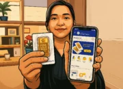 Ilustrasi - Petugas menunjukan aplikasi memesan emas Antam dan emas batangan Antam 50 gram di Butik Emas Logam Mulia Antam Jalan T.B Simatupang, Jakarta Selatan,