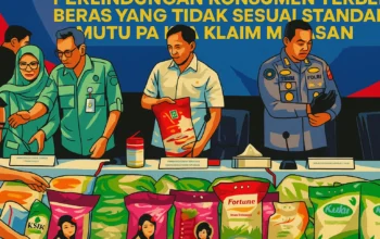 Ilustrasi - Ketua Satgas Pangan Polri yang juga Dirtipideksus Bareskrim Polri Brigjen Helfi Assegaf (tiga kiri), Karo Penmas Divisi Humas Polri Brigjen Trunoyudo Wisnu Andiko (kanan), bersama sejumlah anggota satgas pangan dalam dalam jumpa pers di Mabes Polri, Jakarta Selatan, Kamis 24 Juli 2025.