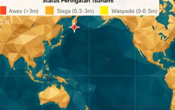 Ilustrasi - Gempa magnitudo 8,7 yang mengguncang Rusia (BMKG).