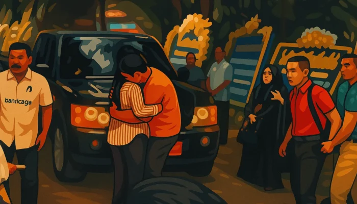 Tangis Pecah di Rumah Duka, Putra Bungsu Marsma Fajar Adrianto Menangis Saat Lihat Jenazah Ayah