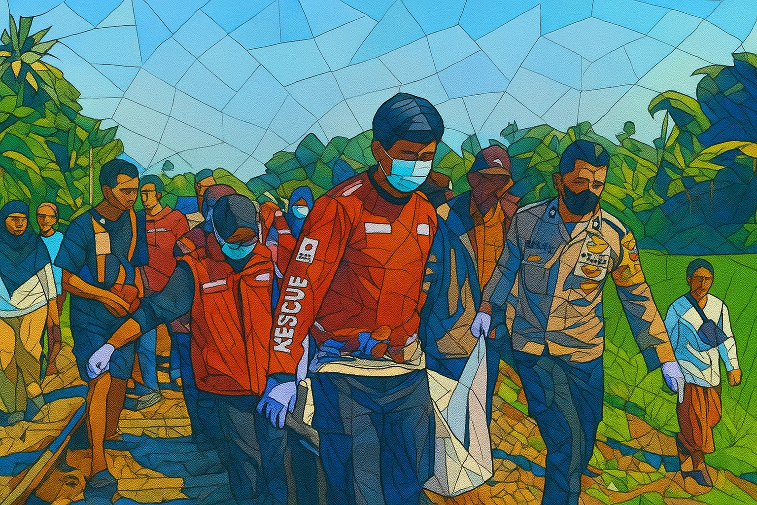 Ilustrasi - Petugas mengevakuasi jenazah Ade Rahmat (62) yang tewas tertabrak kereta api di perlintasan tanpa palang pintu jalur rel Paledang, Jalan Cicantayan, Desa Cimahi, Kecamatan Cicantayan, Kabupaten Sukabumi, Jawa Barat, Sabtu (2/8/2025).