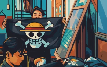 Ilustrasi - Penjahit di Desa Jati Kecamatan Jaten, Karanganyar, Jawa Tengah menunjukkan bendera One Piece yang sedang dibuatnya,