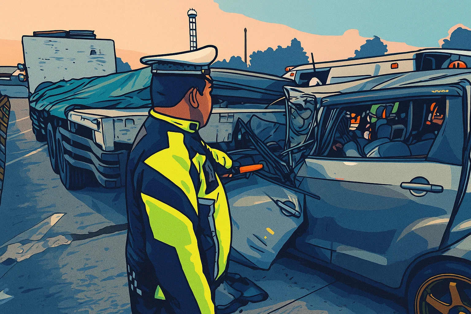 Ilustrasi - Sebuah mobil Suzuki Ertiga menabrak truk parkir di bahu jalan di Tol Cipali, Minggu 3 Agustus 2025.