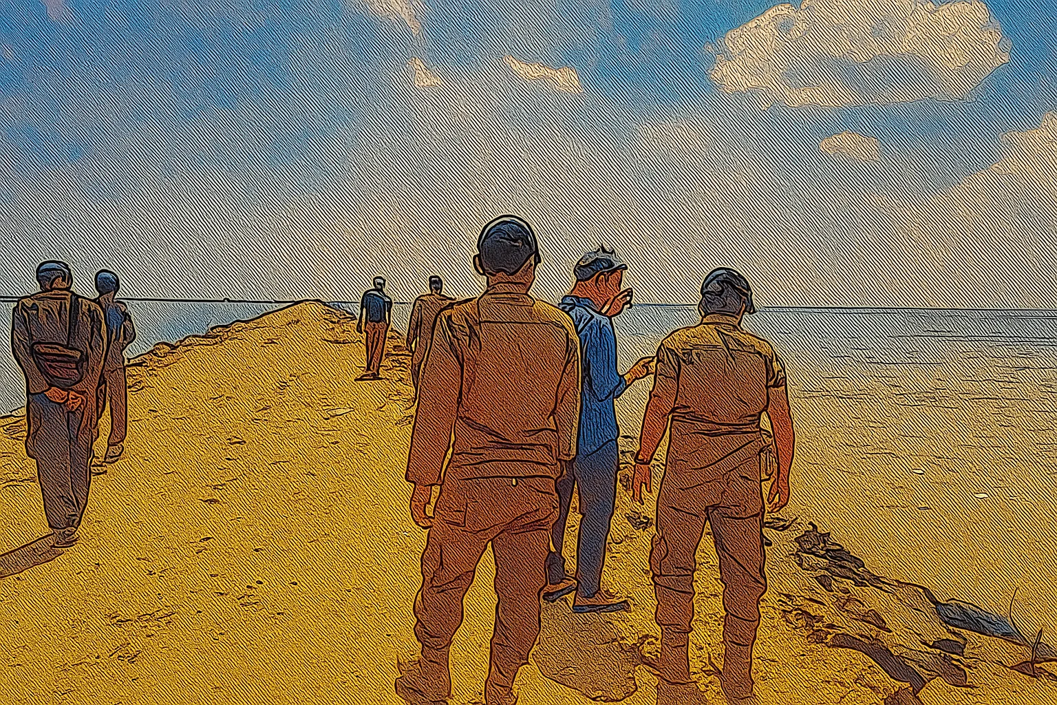 Ilustrasi - Petugas keamanan mendatangi TKP jasad wanita ASN yang mengambang di Pantai Rembang.