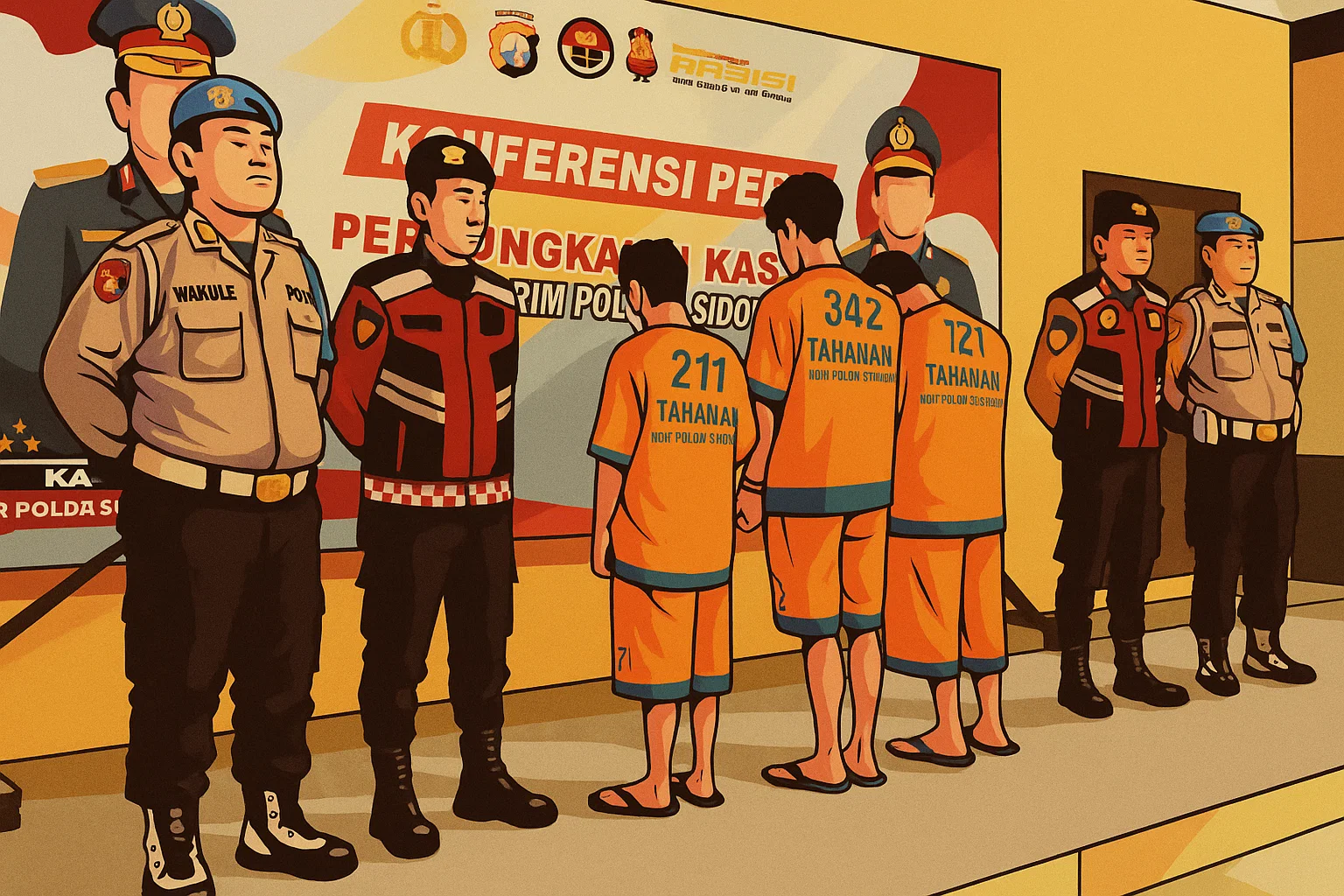 Ilustrasi - Polisi Sidoarjo menangkap tiga pria pembentuk komunitas LGBT di Facebook terkait penyebaran konten pornografi, Senin 11 Agustus 2025.